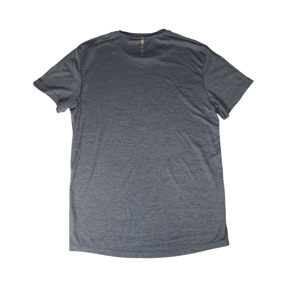 Avia Mens Performance Tech T-Shirt Heather Gray Blue Short Sleeve Gym Top Size M